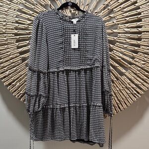 Black and White Patterned Dress